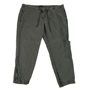 Eileen Fisher Linen Lyocell‎ Cargo Utility Pants Women's XL Ankle Zip Gray